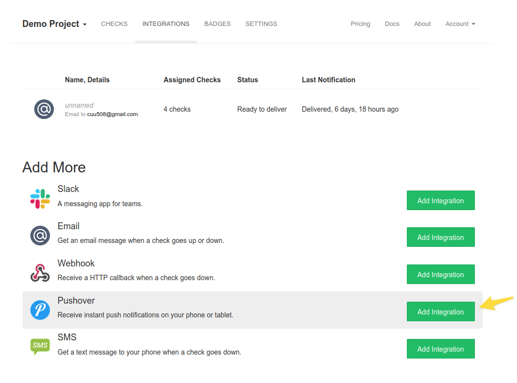Pushover Integration for Upmon